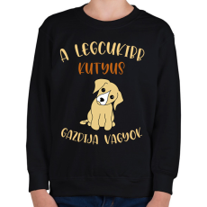 PRINTFASHION A legcukibb kutyus gazdija - Gyerek pulóver - Fekete