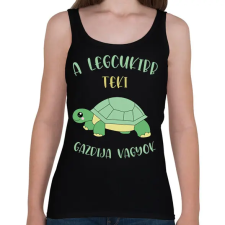 PRINTFASHION A legcukibb teki gazdjája - Női atléta - Fekete női trikó