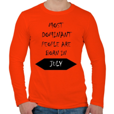 PRINTFASHION A legdominánsabb emberek júliusban születnek - Férfi hosszú ujjú póló - Narancs