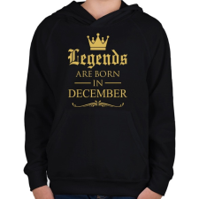 PRINTFASHION A legendák decemberben születnek - Gyerek kapucnis pulóver - Fekete gyerek pulóver, kardigán