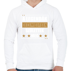 PRINTFASHION A legendák decemberben születtek meg - Férfi kapucnis pulóver - Fehér