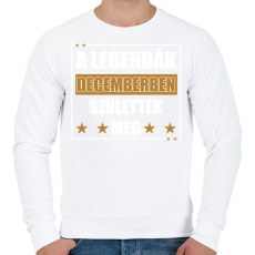 PRINTFASHION A legendák decemberben születtek meg - Férfi pulóver - Fehér