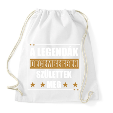 PRINTFASHION A legendák decemberben születtek meg - Sportzsák, Tornazsák - Fehér tornazsák