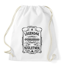 PRINTFASHION A legendák februárban születnek - Sportzsák, Tornazsák - Fehér tornazsák