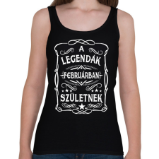 PRINTFASHION A legendák februárban születtek - Női atléta - Fekete női trikó