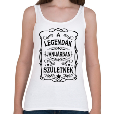 PRINTFASHION A legendák januárban születnek - Női atléta - Fehér női trikó