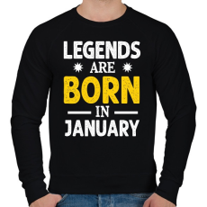 PRINTFASHION A legendák januárban születtek - Férfi pulóver - Fekete