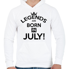 PRINTFASHION A legendák Júliusban születnak - Férfi kapucnis pulóver - Fehér