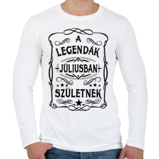 PRINTFASHION A legendák júliusban születnek - Férfi hosszú ujjú póló - Fehér férfi póló