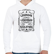 PRINTFASHION A legendák júniusban születnek - Férfi kapucnis pulóver - Fehér