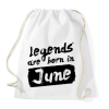 PRINTFASHION A legendák júniusban születnek - Sportzsák, Tornazsák - Fehér