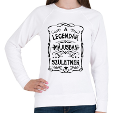 PRINTFASHION A legendák májusban születnek - Női pulóver - Fehér női pulóver, kardigán