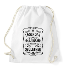 PRINTFASHION A legendák májusban születnek - Sportzsák, Tornazsák - Fehér tornazsák