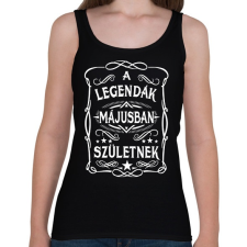 PRINTFASHION A legendák májusban születtek - Női atléta - Fekete női trikó