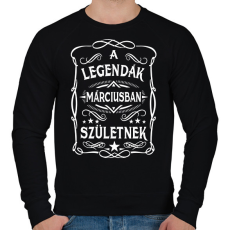 PRINTFASHION A legendák márciusban születtek - Férfi pulóver - Fekete