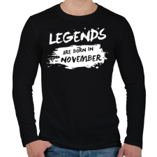 PRINTFASHION A legendák novemberben születtek - Férfi hosszú ujjú póló - Fekete férfi póló