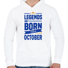 PRINTFASHION A legendák októberben születnek - Férfi kapucnis pulóver - Fehér