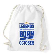 PRINTFASHION A legendák októberben születnek - Sportzsák, Tornazsák - Fehér tornazsák