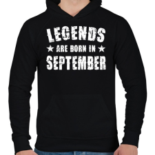 PRINTFASHION A legendák szeptemberben születtek - Férfi kapucnis pulóver - Fekete férfi pulóver, kardigán
