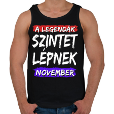 PRINTFASHION A legendák szintet lépnek-Egyedi hónappal - Férfi atléta - Fekete atléta, trikó