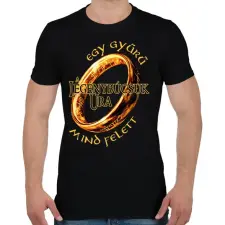 PRINTFASHION A Legénybúcsúk Ura, egy gyűrű mind felett - Férfi póló - Fekete férfi póló