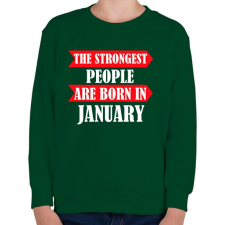 PRINTFASHION A legerősebb emberek januárban születnek - Gyerek pulóver - Sötétzöld gyerek pulóver, kardigán