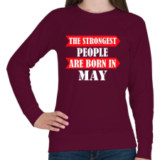 PRINTFASHION A legerősebb emberek májusban születnek - Női pulóver - Bordó női pulóver, kardigán