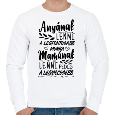 PRINTFASHION A legfontosabb munka - Férfi pulóver - Fehér férfi pulóver, kardigán