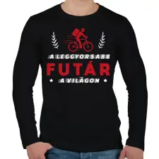 PRINTFASHION A leggyorsabb futár - Férfi hosszú ujjú póló - Fekete férfi póló