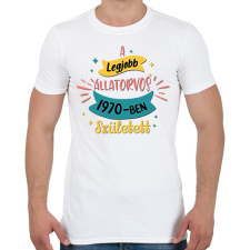 PRINTFASHION A legjobb állatorvos - Évszámmal - Férfi póló - Fehér férfi póló