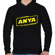 PRINTFASHION A legjobb anya a galaxisban - Férfi kapucnis pulóver - Fekete férfi pulóver, kardigán