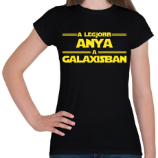 PRINTFASHION A legjobb anya a galaxisban - Női póló - Fekete