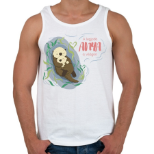 PRINTFASHION A legjobb anya a világon - Vidrás - Férfi atléta - Fehér atléta, trikó