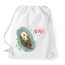 PRINTFASHION A legjobb anya a világon - Vidrás - Sportzsák, Tornazsák - Fehér tornazsák