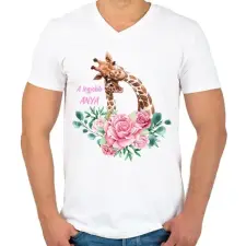 PRINTFASHION A legjobb anya - Férfi V-nyakú póló - Fehér férfi póló