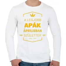 PRINTFASHION A legjobb apák április - Férfi hosszú ujjú póló - Fehér férfi póló