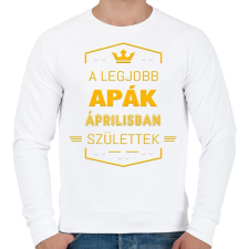 PRINTFASHION A legjobb apák április - Férfi pulóver - Fehér férfi pulóver, kardigán