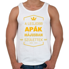 PRINTFASHION A legjobb apák május - Férfi atléta - Fehér atléta, trikó