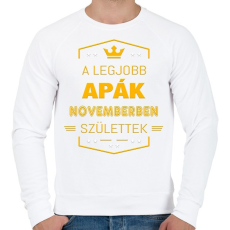 PRINTFASHION A legjobb apák november - Férfi pulóver - Fehér