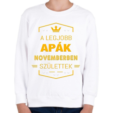 PRINTFASHION A legjobb apák november - Gyerek pulóver - Fehér gyerek pulóver, kardigán
