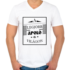 PRINTFASHION A legjobb ápoló - Férfi V-nyakú póló - Fehér