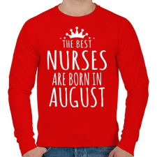 PRINTFASHION A legjobb ápolók augusztusban születnek - Férfi pulóver - Piros férfi pulóver, kardigán