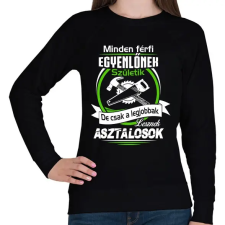 PRINTFASHION A legjobb asztalos - Női pulóver - Fekete női pulóver, kardigán