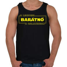 PRINTFASHION A legjobb barátnő a galaxisban - Férfi atléta - Fekete