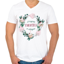 PRINTFASHION A legjobb cukrász a világon - Férfi V-nyakú póló - Fehér férfi póló