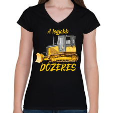 PRINTFASHION A legjobb dózeres - Női V-nyakú póló - Fekete női póló