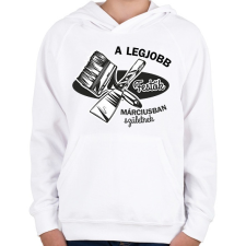 PRINTFASHION A legjobb festők - Hónappal - Gyerek kapucnis pulóver - Fehér gyerek pulóver, kardigán