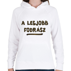 PRINTFASHION A legjobb fodrász - Női kapucnis pulóver - Fehér