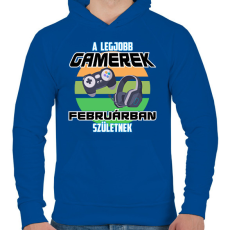 PRINTFASHION A legjobb Gamerek  - Férfi kapucnis pulóver - Királykék