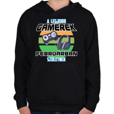 PRINTFASHION A legjobb Gamerek  - Gyerek kapucnis pulóver - Fekete